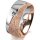 Ring 18 Karat Rot-/Weissgold 8.0 mm kristallmatt 1 Brillant G vs 0,090ct
