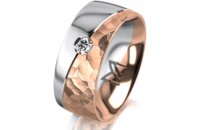 Ring 18 Karat Rot-/Weissgold 8.0 mm diamantmatt 1...