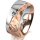 Ring 18 Karat Rot-/Weissgold 8.0 mm diamantmatt 1 Brillant G vs 0,090ct