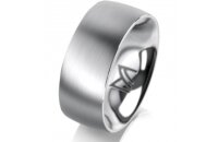 Ring 14 Karat Weissgold 8.0 mm l&auml;ngsmatt