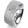 Ring 14 Karat Weissgold 8.0 mm kristallmatt 1 Brillant G vs 0,025ct