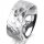 Ring 14 Karat Weissgold 8.0 mm diamantmatt 1 Brillant G vs 0,025ct
