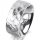 Ring 14 Karat Weissgold 8.0 mm diamantmatt 1 Brillant G vs 0,050ct