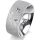 Ring 14 Karat Weissgold 8.0 mm kreismatt 3 Brillanten G vs Gesamt 0,080ct