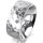 Ring 14 Karat Weissgold 8.0 mm diamantmatt 3 Brillanten G vs Gesamt 0,080ct