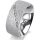 Ring 14 Karat Weissgold 8.0 mm kreismatt 7 Brillanten G vs Gesamt 0,095ct