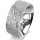 Ring 14 Karat Weissgold 8.0 mm kristallmatt 7 Brillanten G vs Gesamt 0,095ct