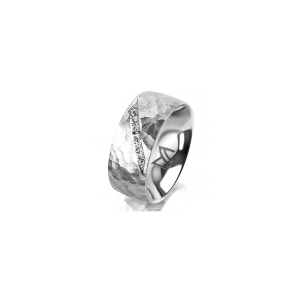 Ring 14 Karat Weissgold 8.0 mm diamantmatt 7 Brillanten G vs Gesamt 0,095ct