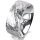 Ring 14 Karat Weissgold 8.0 mm diamantmatt 7 Brillanten G vs Gesamt 0,095ct