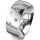 Ring 14 Karat Weissgold 8.0 mm poliert 5 Brillanten G vs Gesamt 0,115ct