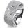 Ring 14 Karat Weissgold 8.0 mm kristallmatt 5 Brillanten G vs Gesamt 0,115ct