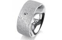 Ring 18 Karat Weissgold 8.0 mm kreismatt 1 Brillant G vs...