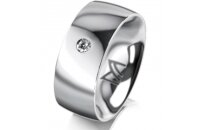 Ring 18 Karat Weissgold 8.0 mm poliert 1 Brillant G vs...