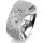 Ring 18 Karat Weissgold 8.0 mm kristallmatt 3 Brillanten G vs Gesamt 0,080ct