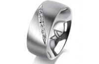 Ring 18 Karat Weissgold 8.0 mm l&auml;ngsmatt 7...