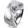 Ring 18 Karat Weissgold 8.0 mm diamantmatt 7 Brillanten G vs Gesamt 0,095ct