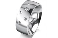 Ring 18 Karat Weissgold 8.0 mm poliert 5 Brillanten G vs...