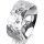 Ring 18 Karat Weissgold 8.0 mm diamantmatt 5 Brillanten G vs Gesamt 0,115ct