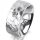 Ring 18 Karat Weissgold 8.0 mm diamantmatt 1 Brillant G vs 0,090ct