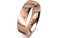 Ring 14 Karat Rotgold 5.5 mm poliert 3 Brillanten G vs...