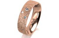 Ring 18 Karat Rotgold 5.5 mm kristallmatt 3 Brillanten G...