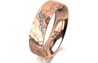Ring 14 Karat Rotgold 5.5 mm diamantmatt 5 Brillanten G...