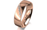 Ring 18 Karat Rotgold 5.5 mm poliert 5 Brillanten G vs...