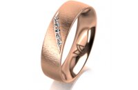 Ring 18 Karat Rotgold 5.5 mm sandmatt 5 Brillanten G vs...