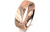 Ring 18 Karat Rotgold 5.5 mm diamantmatt 5 Brillanten G...