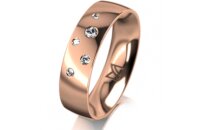 Ring 14 Karat Rotgold 5.5 mm poliert 5 Brillanten G vs...
