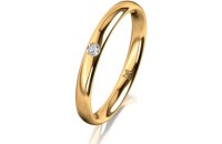 Ring 14 Karat Gelbgold 2.5 mm poliert 1 Brillant G vs...