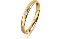 Ring 14 Karat Gelbgold 2.5 mm diamantmatt 1 Brillant G vs...