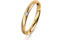 Ring 18 Karat Gelbgold 2.5 mm sandmatt 1 Brillant G vs...
