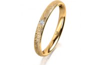 Ring 18 Karat Gelbgold 2.5 mm kristallmatt 1 Brillant G...