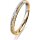 Ring 14 Karat Gelb-/Weissgold 2.5 mm kristallmatt 1 Brillant G vs 0,025ct