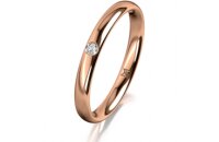 Ring 14 Karat Rotgold 2.5 mm poliert 1 Brillant G vs 0,025ct