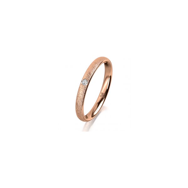 Ring 14 Karat Rotgold 2.5 mm kreismatt 1 Brillant G vs 0,025ct