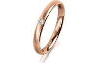 Ring 18 Karat Rotgold 2.5 mm sandmatt 1 Brillant G vs...