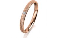 Ring 18 Karat Rotgold 2.5 mm kristallmatt 1 Brillant G vs...