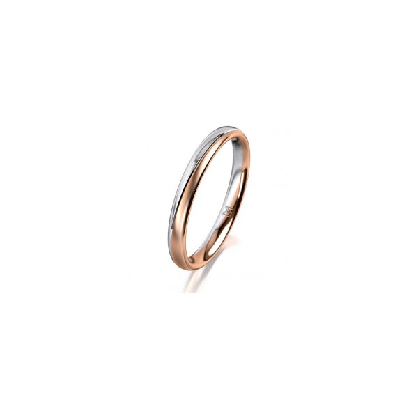 Ring 14 Karat Rot-/Weissgold 2.5 mm l&auml;ngsmatt
