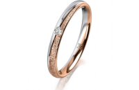 Ring 14 Karat Rot-/Weissgold 2.5 mm kristallmatt 1...