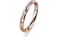 Ring 14 Karat Rot-/Weissgold 2.5 mm diamantmatt 1...
