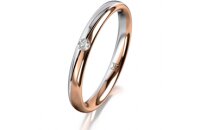 Ring 18 Karat Rot-/Weissgold 2.5 mm poliert 1 Brillant G...
