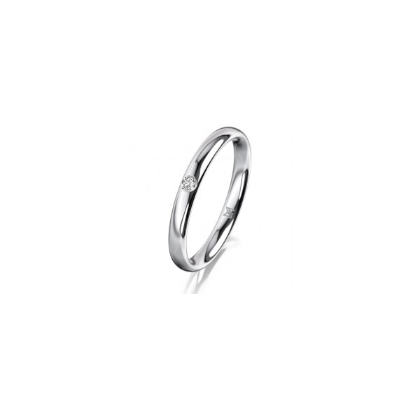 Ring 18 Karat Weissgold 2.5 mm poliert 1 Brillant G vs 0,025ct