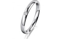 Ring 18 Karat Weissgold 2.5 mm poliert 1 Brillant G vs...