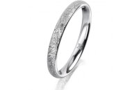 Ring 18 Karat Weissgold 2.5 mm kristallmatt 1 Brillant G...