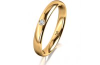 Ring 14 Karat Gelbgold 3.0 mm poliert 1 Brillant G vs...
