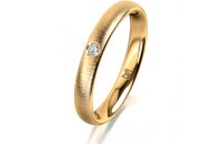 Ring 14 Karat Gelbgold 3.0 mm sandmatt 1 Brillant G vs...