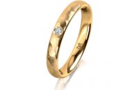 Ring 14 Karat Gelbgold 3.0 mm diamantmatt 1 Brillant G vs...
