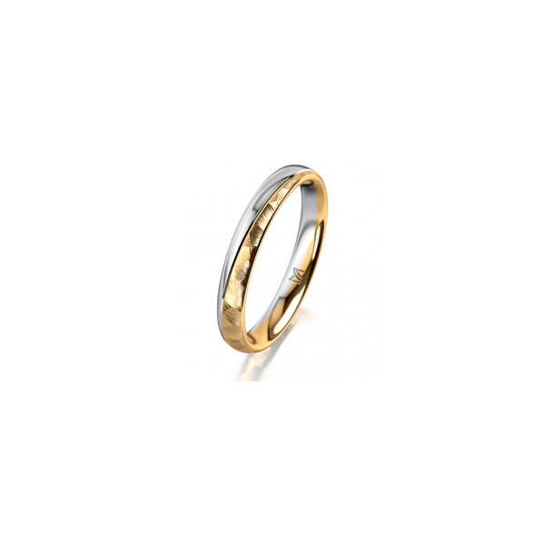Ring 14 Karat Gelb-/Weissgold 3.0 mm diamantmatt